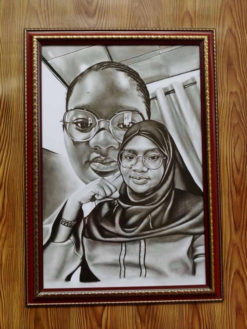 Tableau portrait au crayon ordinaire 