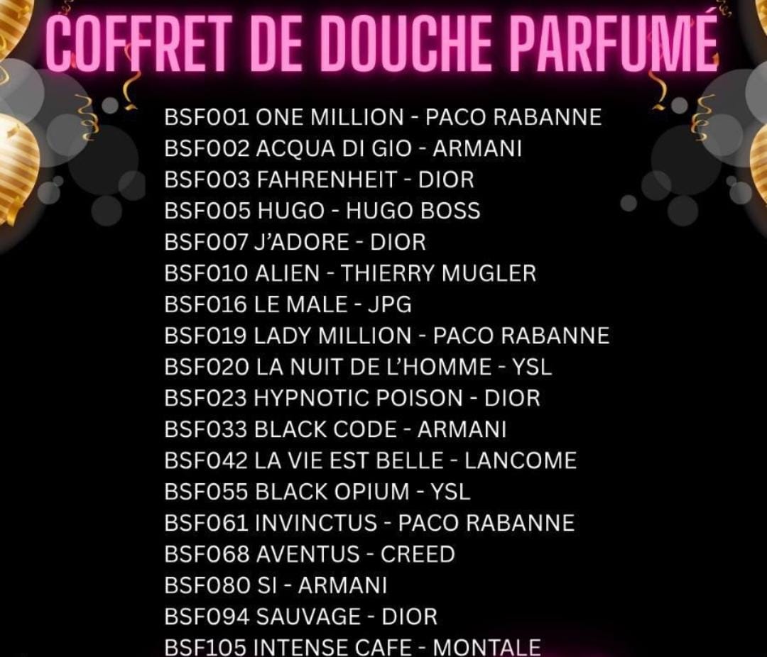 Liste Gel douche parfumé
